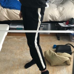 (Two Pants) Athletic lounge pants (track pants) and red striped pants